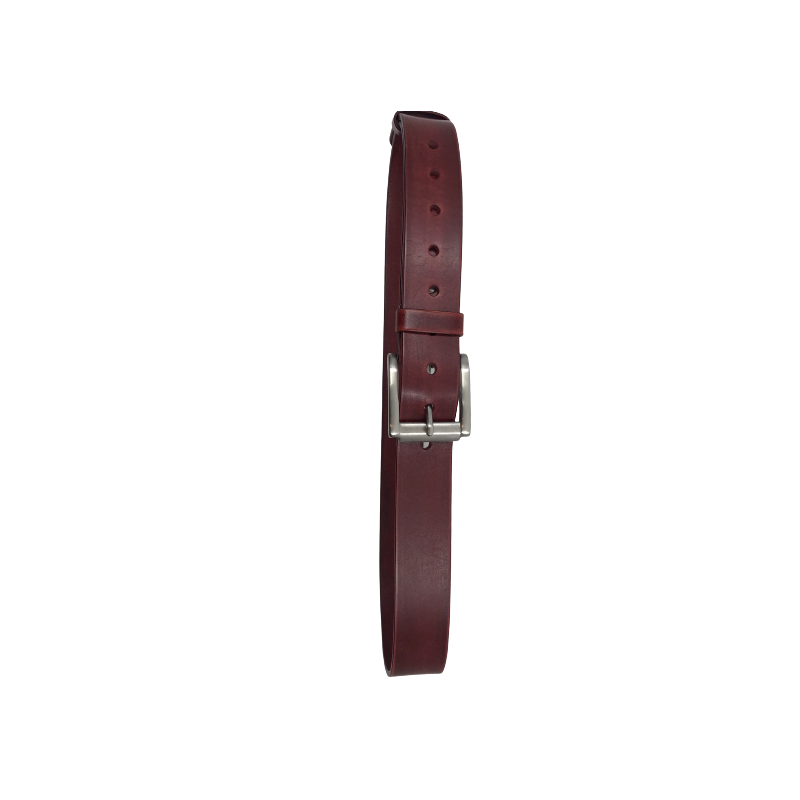 Pasek męski ze skóry naturalnej blanszowej jucht 40mm x4mm ciemna wiśnia cieniowana