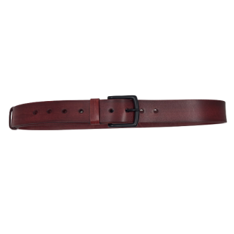 PASEK MĘSKI ZE SKÓRY NATURALNEJ BLANSZOWEJ JUCHT 40MM X 4MM CIEMNA WIŚNIA CIENIOWANA