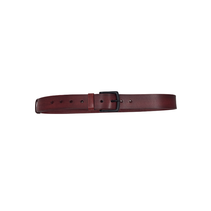 PASEK MĘSKI ZE SKÓRY NATURALNEJ BLANSZOWEJ JUCHT 40MM X 4MM CIEMNA WIŚNIA CIENIOWANA