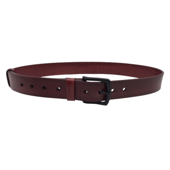 PASEK MĘSKI ZE SKÓRY NATURALNEJ BLANSZOWEJ JUCHT 40MM X 4MM CIEMNA WIŚNIA CIENIOWANA