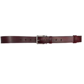 PASEK MĘSKI ZE SKÓRY NATURALNEJ BLANSZOWEJ JUCHT 35MM X 4MM CIEMNA WIŚNIA CIENIOWANA