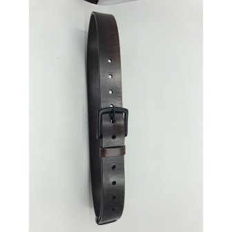 Pasek męski ze skóry blanszowej juchtowej brąz cieniowany  4.5mm x 40mm ze sprzączką z brązu malowaną na czarno