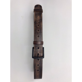 Pasek męski ze skóry blanszowej juchtowej brąz cieniowany  4.5mm x 40mm ze sprzączką z brązu malowaną na czarno