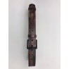 Pasek męski ze skóry blanszowej juchtowej brąz cieniowany  4.5mm x 40mm ze sprzączką z brązu malowaną na czarno